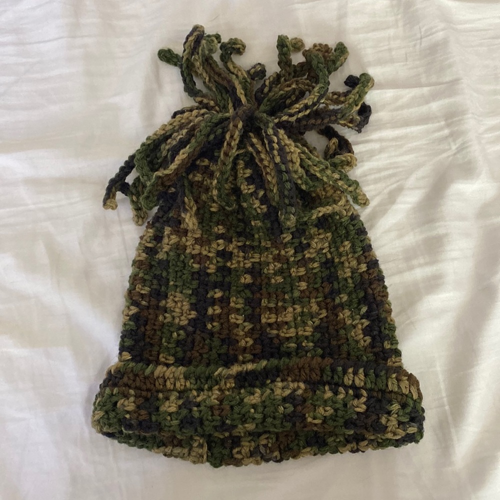 Handmade Crochet Camouflage Beenie SkiHat Toque Toboggan